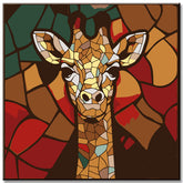 Painting by numbers giraffe portrait mosaic